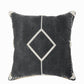 20" X 20" White And Black 100% Cotton Geometric Zippered Pillow