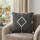 20" X 20" White And Black 100% Cotton Geometric Zippered Pillow
