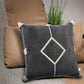 20" X 20" White And Black 100% Cotton Geometric Zippered Pillow
