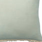20" X 20" Aqua Blue And Cream 100% Cotton Zippered Pillow