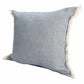 20" X 20" Aqua Blue And Cream 100% Cotton Zippered Pillow