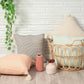 18" X 18" Navy And Ivory 100% Cotton Striped Zippered Pillow