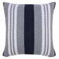 14" X 36" Navy Gray And White 100% Cotton Coastal Zippered Pillow