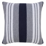 14" X 36" Navy Gray And White 100% Cotton Coastal Zippered Pillow