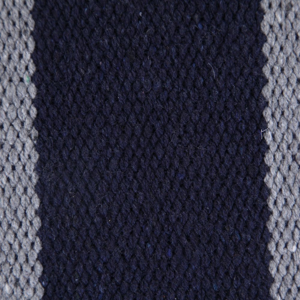 14" X 36" Navy Gray And White 100% Cotton Coastal Zippered Pillow