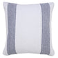 20" X 20" Deep Blue And White 100% Cotton Geometric Zippered Pillow