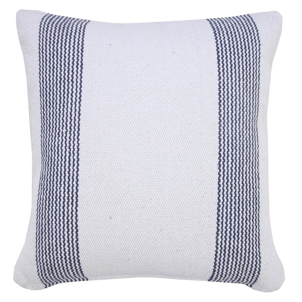 20" X 20" Black And White 100% Cotton Geometric Zippered Pillow