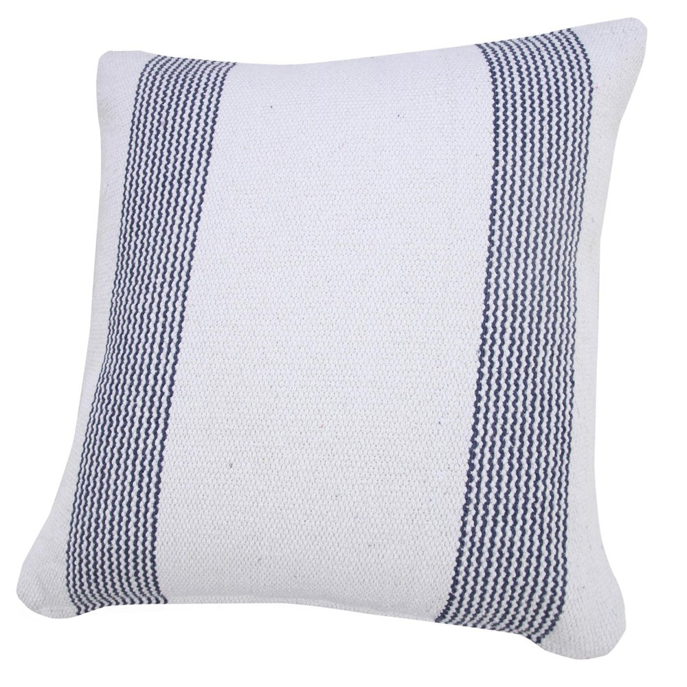20" X 20" Black And White 100% Cotton Geometric Zippered Pillow