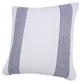 20" X 20" Deep Blue And White 100% Cotton Geometric Zippered Pillow