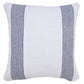 20" X 20" Deep Blue And White 100% Cotton Geometric Zippered Pillow