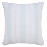 20" X 20" Bright Blue And White 100% Cotton Coastal Zippered Pillow