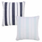 20" X 20" Bright Blue And White 100% Cotton Coastal Zippered Pillow