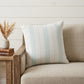 20" X 20" Bright Blue And White 100% Cotton Coastal Zippered Pillow