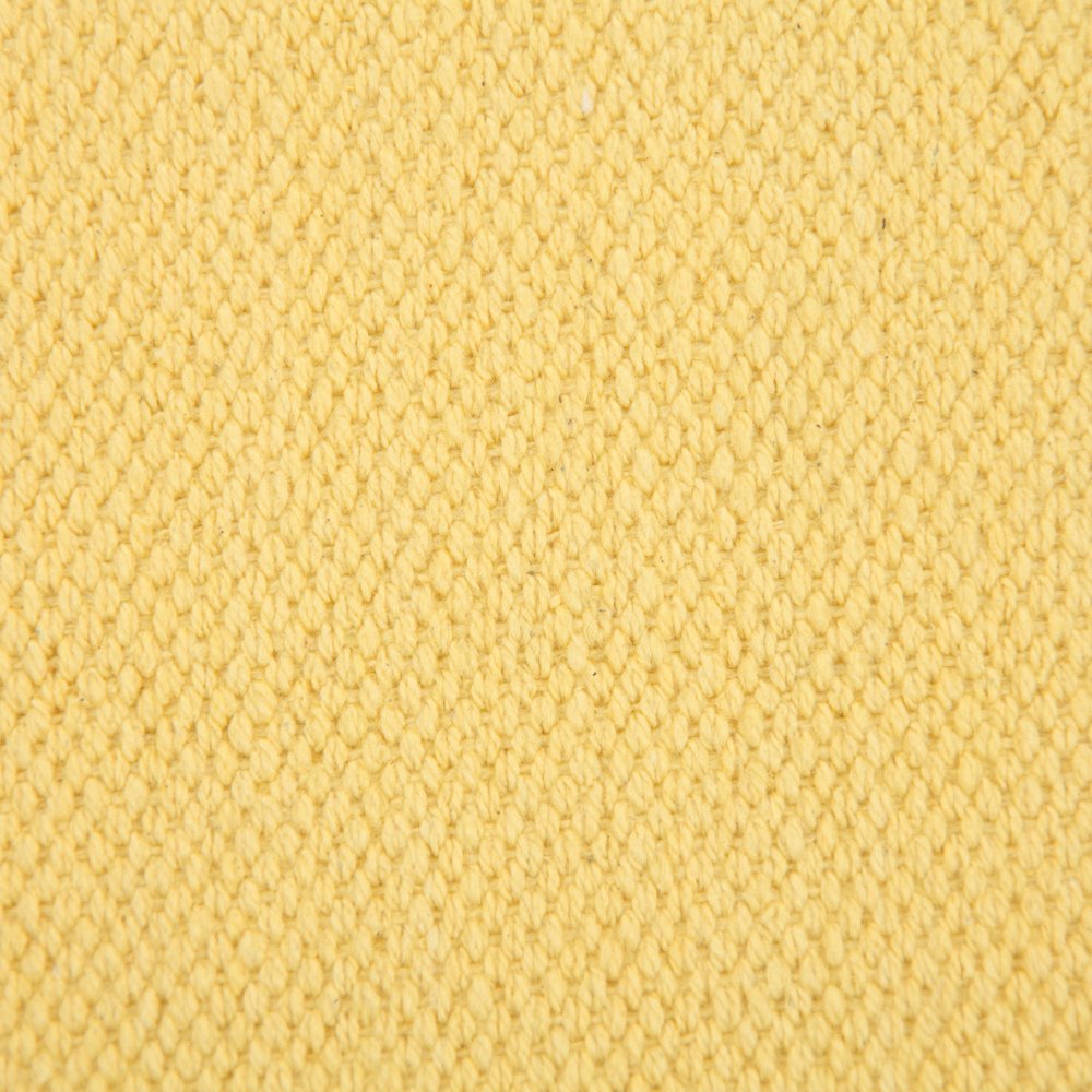 20" X 20" Yellow And White 100% Cotton Geometric Zippered Pillow