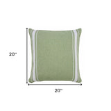 20" X 20" Yellow And White 100% Cotton Geometric Zippered Pillow