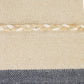 20" X 20" Denim Blue Tan And Taupe Jute Coastal Zippered Pillow