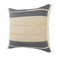 20" X 20" Denim Blue Tan And Taupe Jute Coastal Zippered Pillow