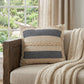 24" Denim Blue Jute Throw Pillow