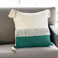 20" X 20" Denim Blue And Off-White 100% Cotton Zippered Pillow
