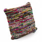 26" X 26" Red Green Blue Yellow Orange And Pink Natural Striped Zippered Pillow