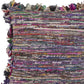 26" Blue And Red Weave Cotton Throw Pillow with Fringe