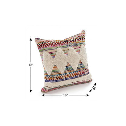 18" Blue and White Throw Pillow