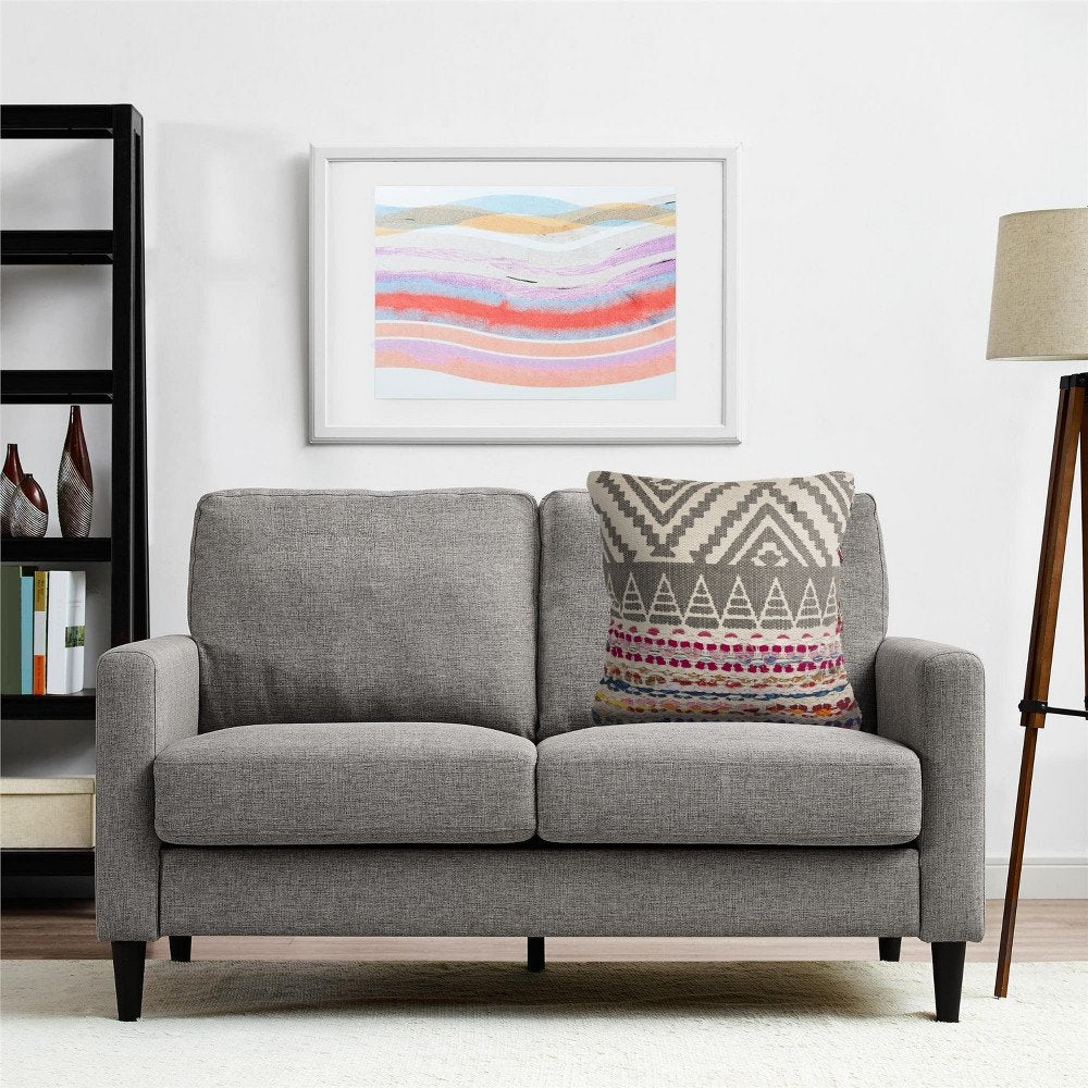 18" Blue and Beige Throw Pillow