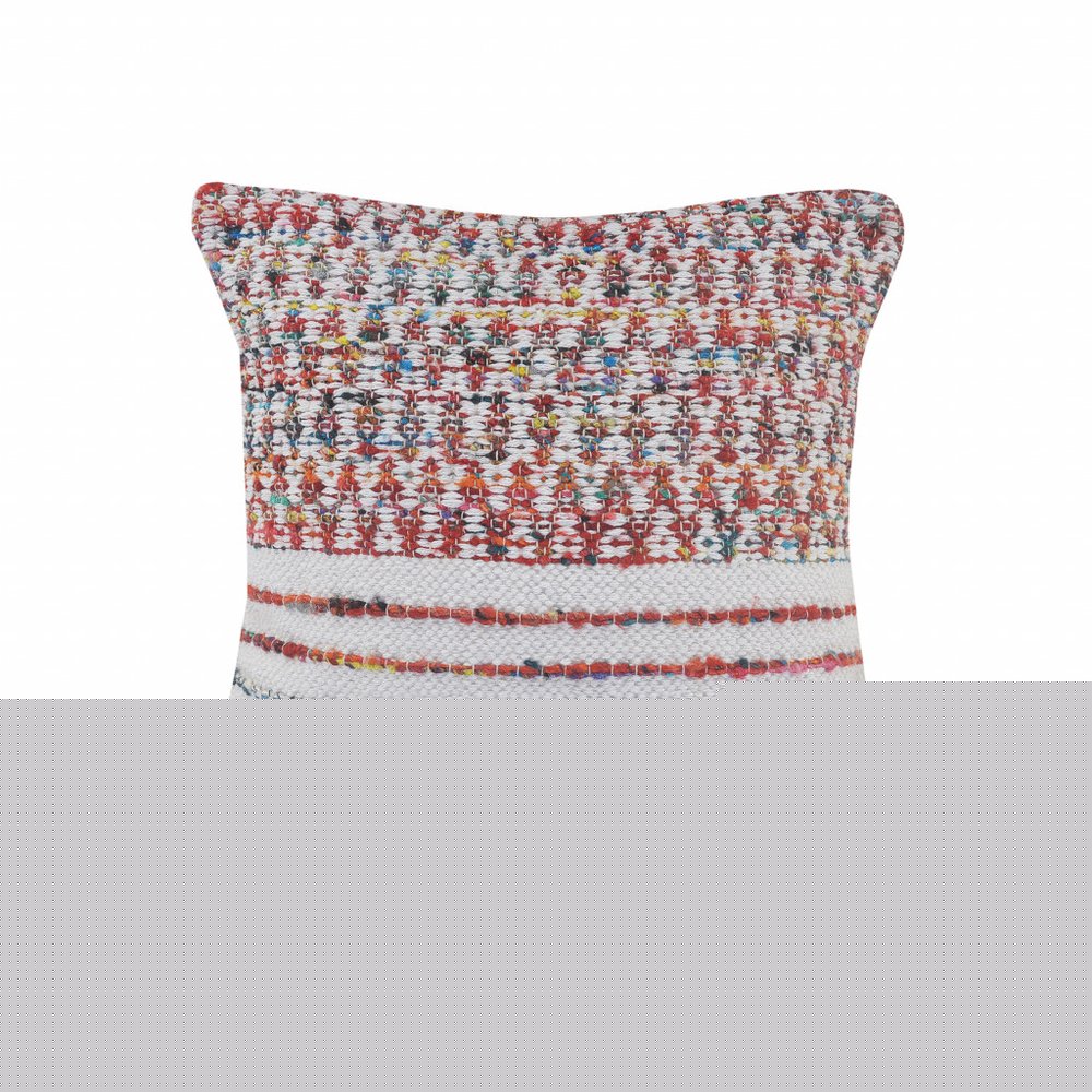 20" X 20" Red Green Blue Yellow Orange And Pink Polyester Geometric Zippered Pillow