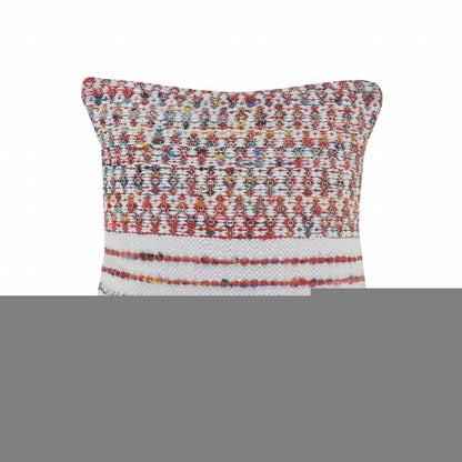20" X 20" Red Green Blue Yellow Orange And Pink Polyester Geometric Zippered Pillow
