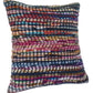 20" X 20" Red Green Blue Yellow Orange Pink And Black 100% Cotton Geometric Zippered Pillow