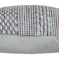 20" X 20" Ivory Red Green Blue Yellow And Orange 100% Cotton Geometric Zippered Pillow