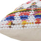 14" X 36" White Red Blue Orange And Green 100% Cotton Geometric Zippered Pillow