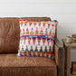 14" X 36" White Red Blue Orange And Green 100% Cotton Geometric Zippered Pillow