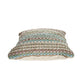 18" Blue And Green Cotton Striped Throw Pillow