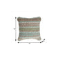 18" Blue And Green Cotton Striped Throw Pillow