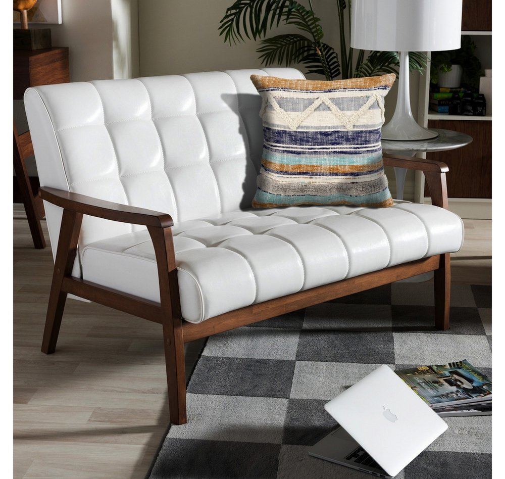 18" Beige Blue and Gray Throw Pillow