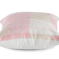 20" X 20" Pink And Off-White 100% Cotton Patchwork Zippered Pillow