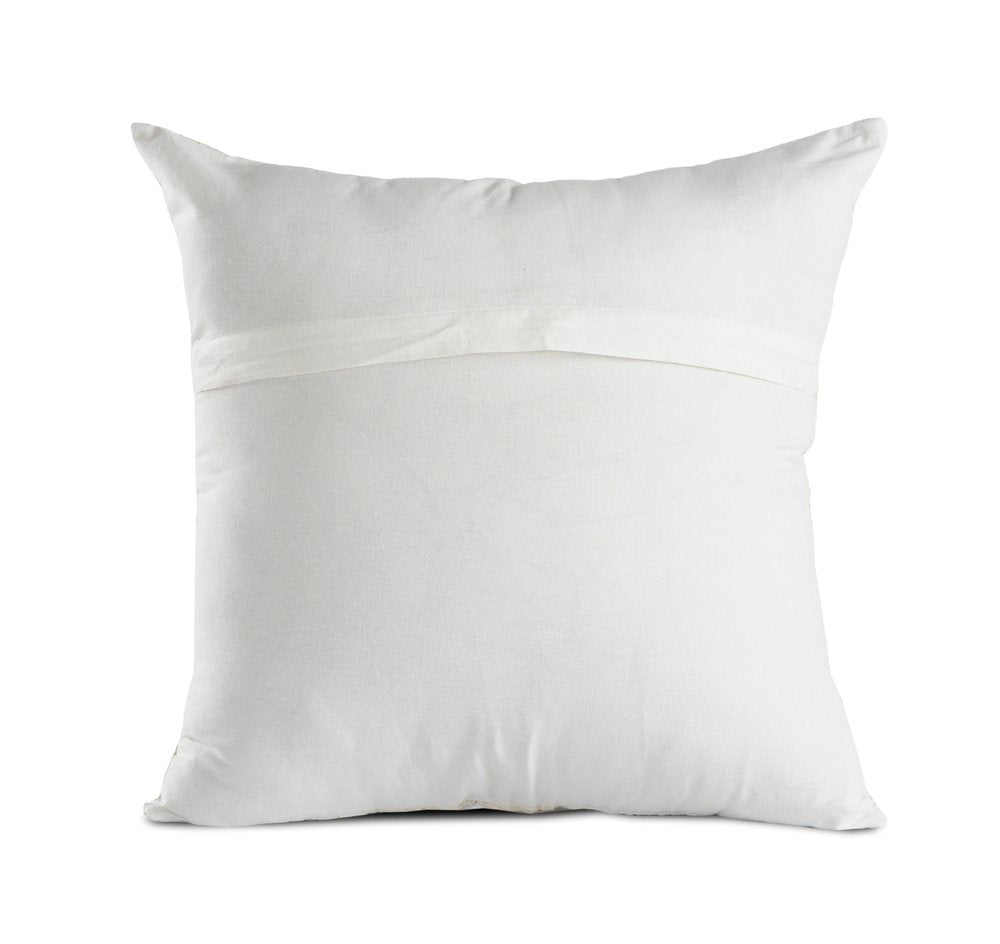 20" Pink And Off White Patchwork Cotton Throw Pillow
