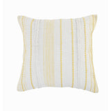 20" X 20" White Blue Gray And Tan 100% Cotton Striped Zippered Pillow