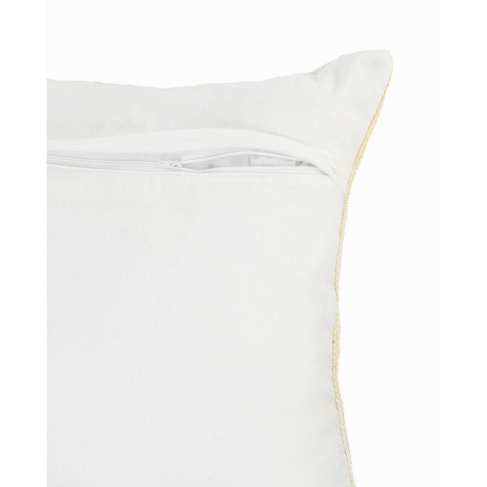 20" Yellow and White Throw Pillow