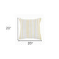 20" Yellow and White Throw Pillow