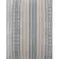 20" X 20" White Blue Gray And Tan 100% Cotton Striped Zippered Pillow