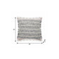 20" X 20" Gray White And Pink 100% Cotton Striped Zippered Pillow
