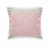 20" X 20" Pink Gray And White 100% Cotton Striped Zippered Pillow