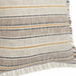 20" X 20" Taupe Gray Yellow And Navy 100% Cotton Striped Zippered Pillow