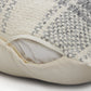 20" X 20" White And Gray-Blue Polyester Plaid Zippered Pillow