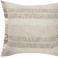 20" Cream Striped Cotton Throw Pillow