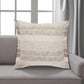20" Cream Striped Cotton Throw Pillow