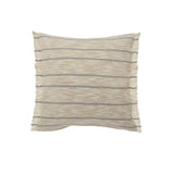 20" Taupe and Dusty Blue Jute Throw Pillow