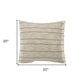 20" Taupe and Dusty Blue Jute Throw Pillow
